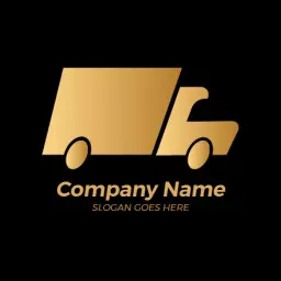 Sleek Golden Delivery Truck Design for Efficient Logistics Logo Template