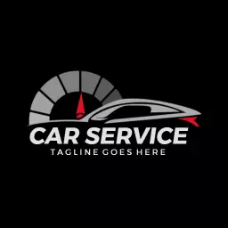 Sleek Gray Sports Car Design for Reliable Car Service Logo Template
