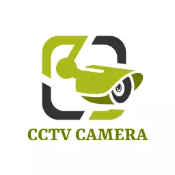Sleek Green and Black CCTV Camera Design for Security Logo Template