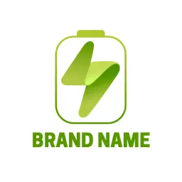 Sleek Green Battery Design Promoting Eco-Friendly Energy Logo Template