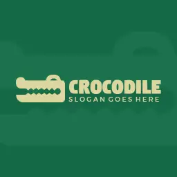 Sleek Green Crocodile Design Representing Wildlife Logo Template