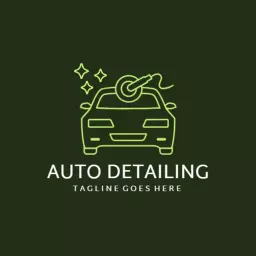 Sleek Green Graphic Showcasing Expert Auto Detailing Logo Template