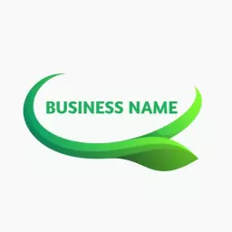 Sleek Green Leaves with Gradient Design for Business Logo Template