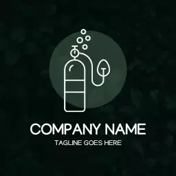 Sleek Green Oxygen Cylinder Design for Vital Life Logo Template