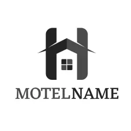 Sleek Grey Design Featuring Modern Motel Architecture Logo Template
