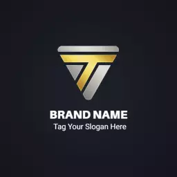 Sleek Metallic Design with Golden Royal Elements Logo Template