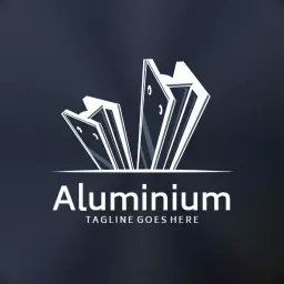 Sleek Metallic Panels Representing Aluminium Industry Logo Template