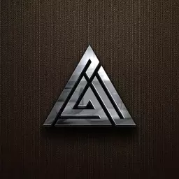 Sleek Metallic Triangle Design in Dark Textured Background Mockup Template