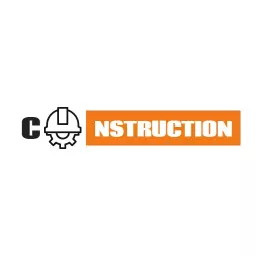 Sleek Minimalist Construction Logo with Gear and Helmet Icon Logo Template