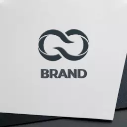 Sleek Modern Black and White Branding Mockup Logo Template