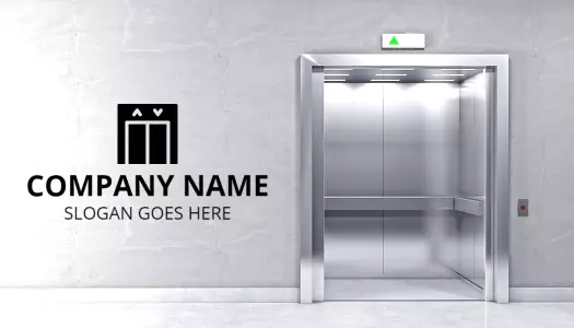 Sleek Modern Elevator Service Visiting Card Template