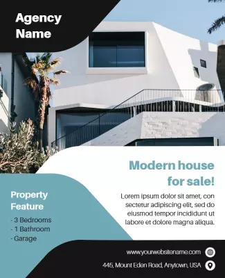 Sleek Modern Luxury Real Estate Listing Flyer Template