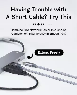 Sleek Modern Networking Solutions Cable Extension Poster Template