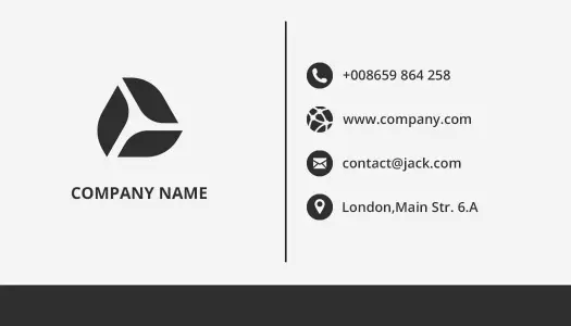 Sleek Monochrome Modern Company Logo Visiting Card Template