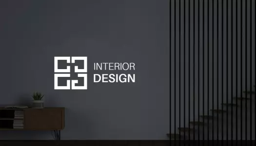 Sleek Monochrome Modern Interior Design Business Card Template