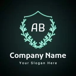 Sleek Neon Green Shield Design with Elegant Company Name Logo Template