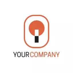 Sleek Orange and Black Minimalist Design Company Logo Template