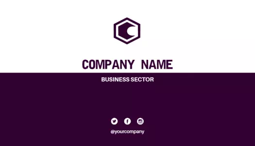 Sleek Purple and White Modern Corporate Business Card Template