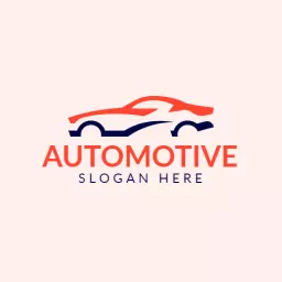 Sleek Red and Blue Car Design for Your Garage Logo Template