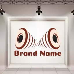 Sleek Red and Cream Speaker Design for Modern Audio Logo Template