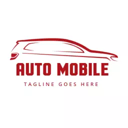 Sleek Red Car Design Representing Auto Garage Services Logo Template