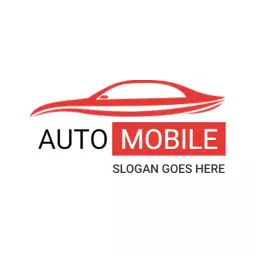 Sleek Red Car Outline Signifying Garage Services Logo Template
