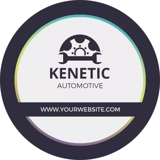 Sleek Round Auto Repair Kenetic Automotive Business Card Template