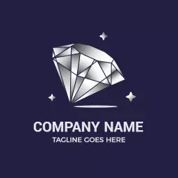 Sleek Silver Diamond Design Representing Luxury Services Logo Template