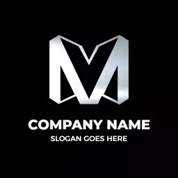 Sleek Silver M Letter Design Representing Modern Branding Logo Template