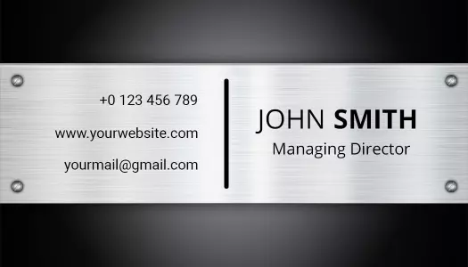 Sleek Silver Metal Professional Visiting Card Template