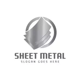 Sleek Silver Sheet Metal Design Showcasing Industrial Strength Logo Template