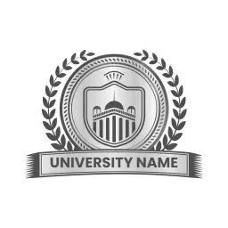 Sleek Silver University Badge Design with Classic Elements Logo Template