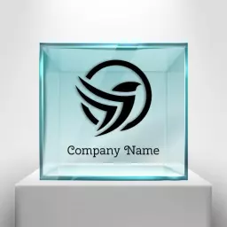 Sleek Transparent Glass Design for Modern Mockup Logo Template
