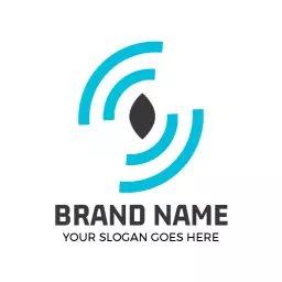 Sleek Turquoise Waves Showcasing Wireless Technology Logo Template