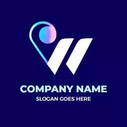 Sleek White and Blue W Letter Design for Modern Branding Logo Template
