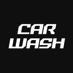 Sleek White Typography for Car Wash Business Branding Wordmark Template