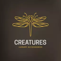 Sleek Yellow Dragonfly Design Representing Luxury Accessories Logo Template