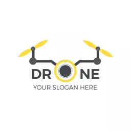 Sleek Yellow Drone Design Representing Minimalist Technology Logo Template