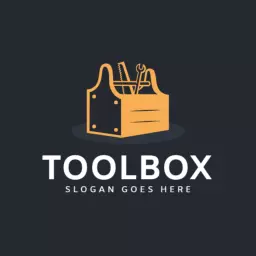 Sleek Yellow Toolbox with Essential Tools Ready for Work Logo Template