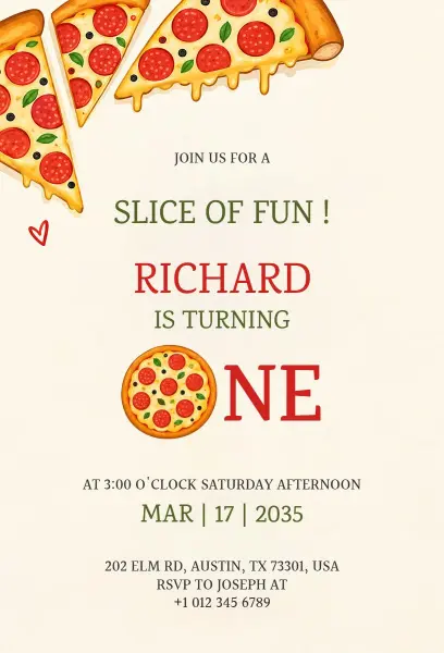 Slice of Fun Birthday Party Invitation Template