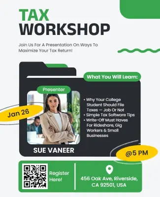 Small Business Tax Workshop Flyer Template
