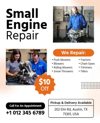 Small Engine Repair Services Flyer Template