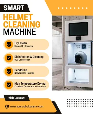 Smart Helmet Cleaning Machine Services Flyer Template
