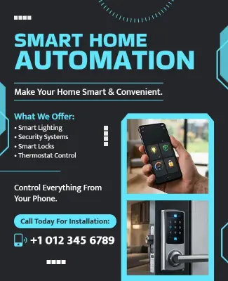 Smart Home Automation Installation Flyer Template