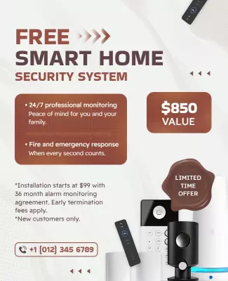 Smart Home Security System Promotion Flyer Template