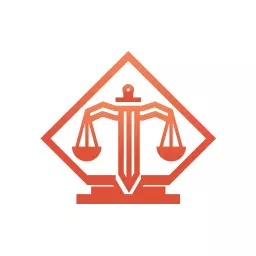 Smart Orange Scales of Justice Design for Law Firm Logo Template