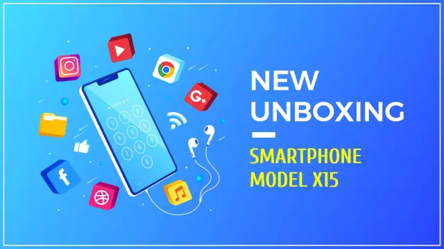 Smartphone Model X15 Unboxing Technology YouTube Thumbnail Template
