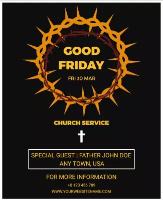 Smoky Black Good Friday Flyer Template