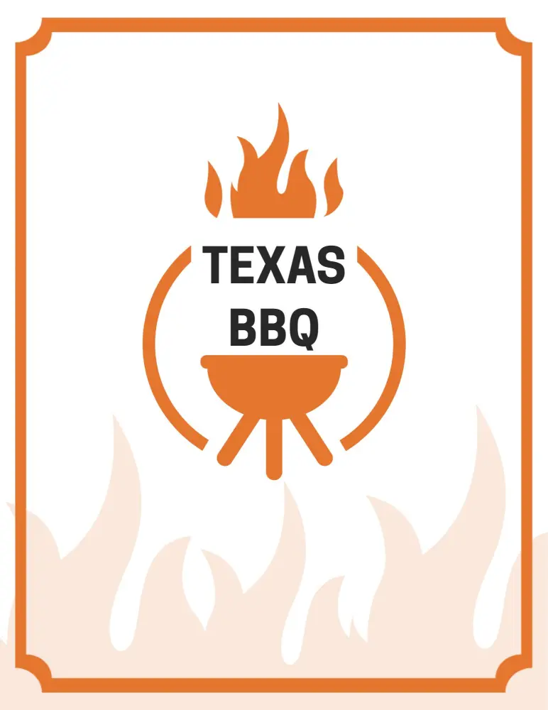 Smoky Texas BBQ Specialties and Flavorful Classics BBQ Menu Template