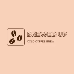 Smooth Beige Background Celebrating Cold Coffee Brew Logo Template